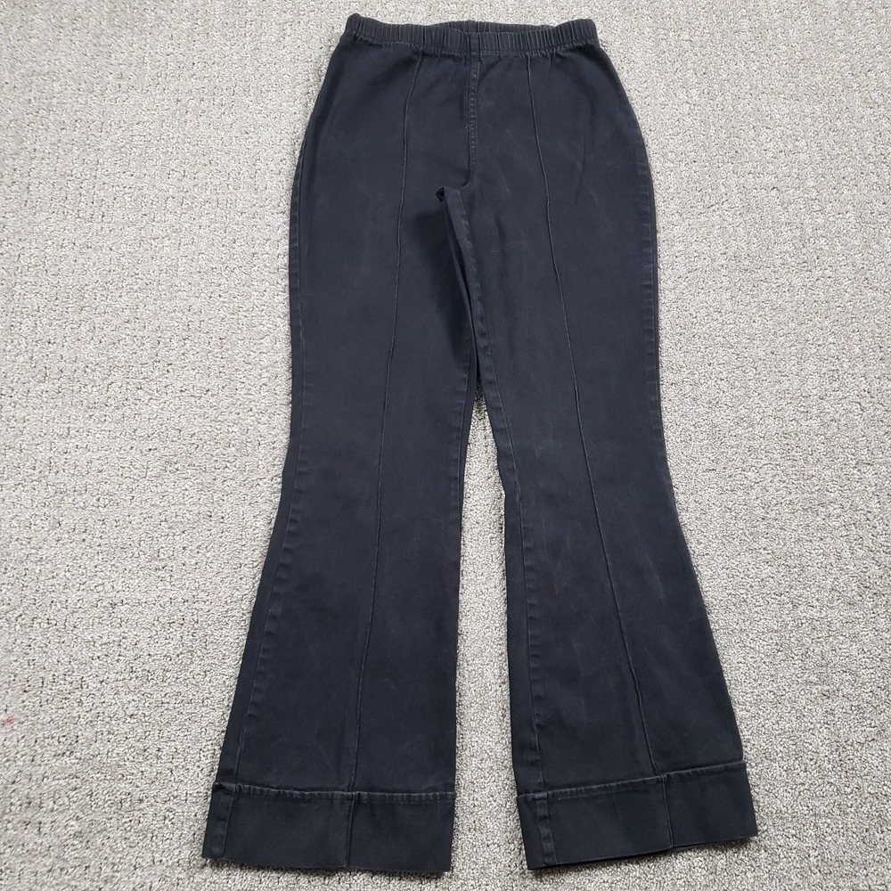 Vintage 90s High Rise Flare Pants Forenza Womens S Petite Black Pull-on